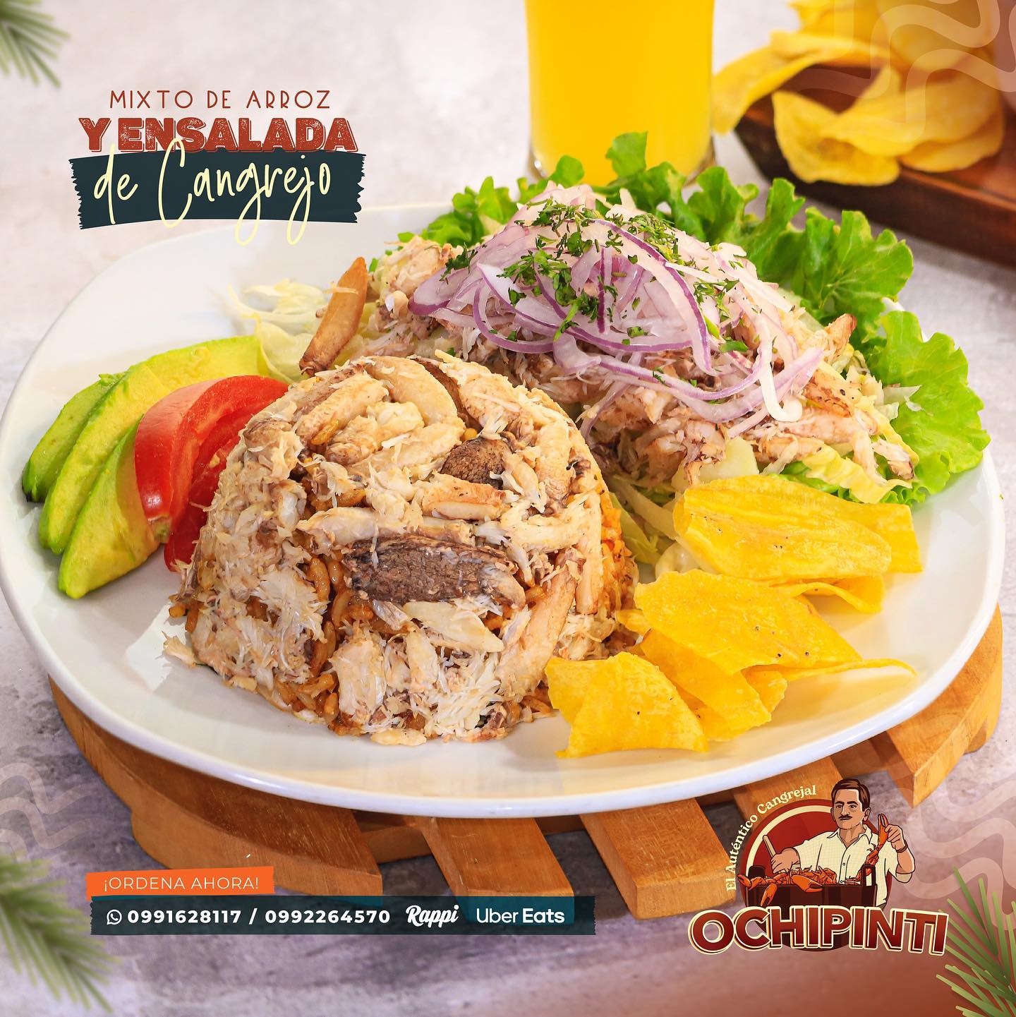 Mixto de Arroz y Ensalada de Cangrejo